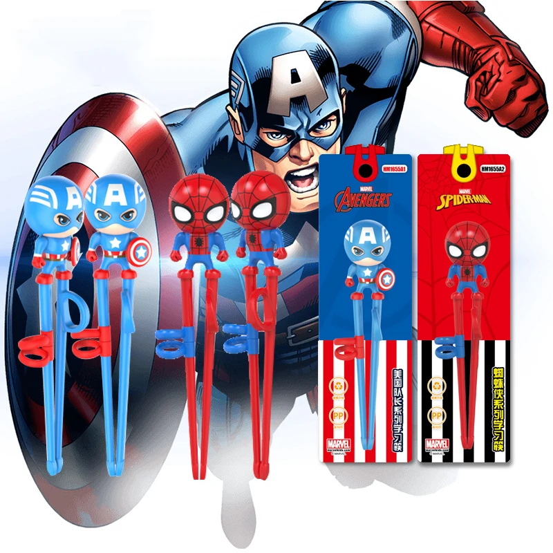 

Disney 1 piece new chopsticks children training learning chopsticks hero doll silicone ring cutlery set