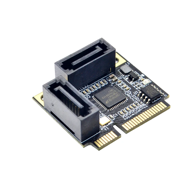 2 порта Mini PCI-E PCI Express to SATA 3,0 конвертер жесткий приводной удлинитель с SATA кабелем для ПК компьютер Добавить на карты SATA