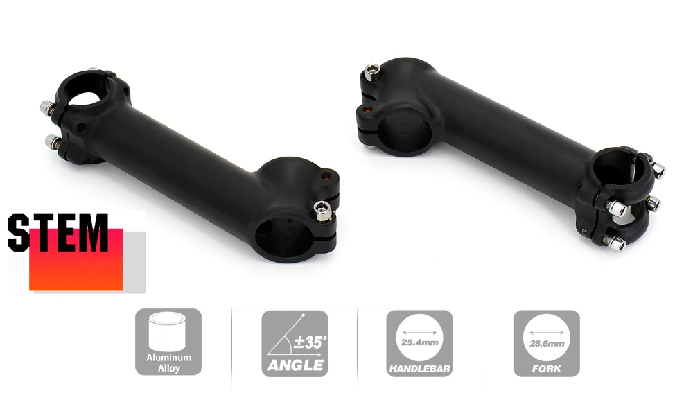 Description Picture 2 of itemBicycle Stem Riser 35 Degree Stem Bicycle 25.4*130mm Bike Handlebar Stem Mtb Road Bike Stem Ultralight Bike Stems MTB Parts
