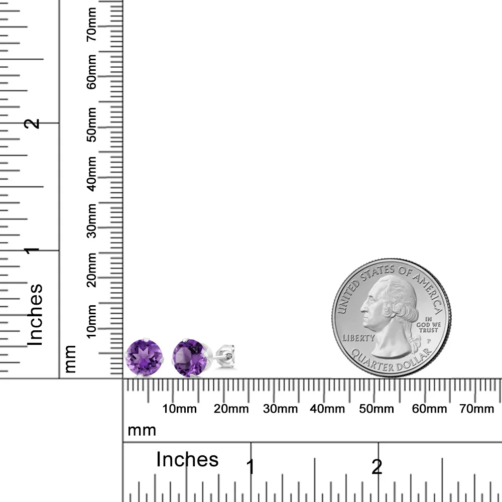GemStoneKing 2,60 карат круглой формы аметист серьги из серебра 925 красиво и изящно изысканные ювелирные изделия