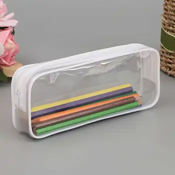 

Pencil Bag Storage Case Makeup Pouch Student Transparent Large Capacity Cosmetic Travel Portable With Zipper Office School Gifts