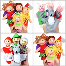 Сказочные Три поросенка красная шляпа Русалочка пальчиковые игрушки плюшевые пальчиковые игрушки развивающие игрушки для детей раннего возраста