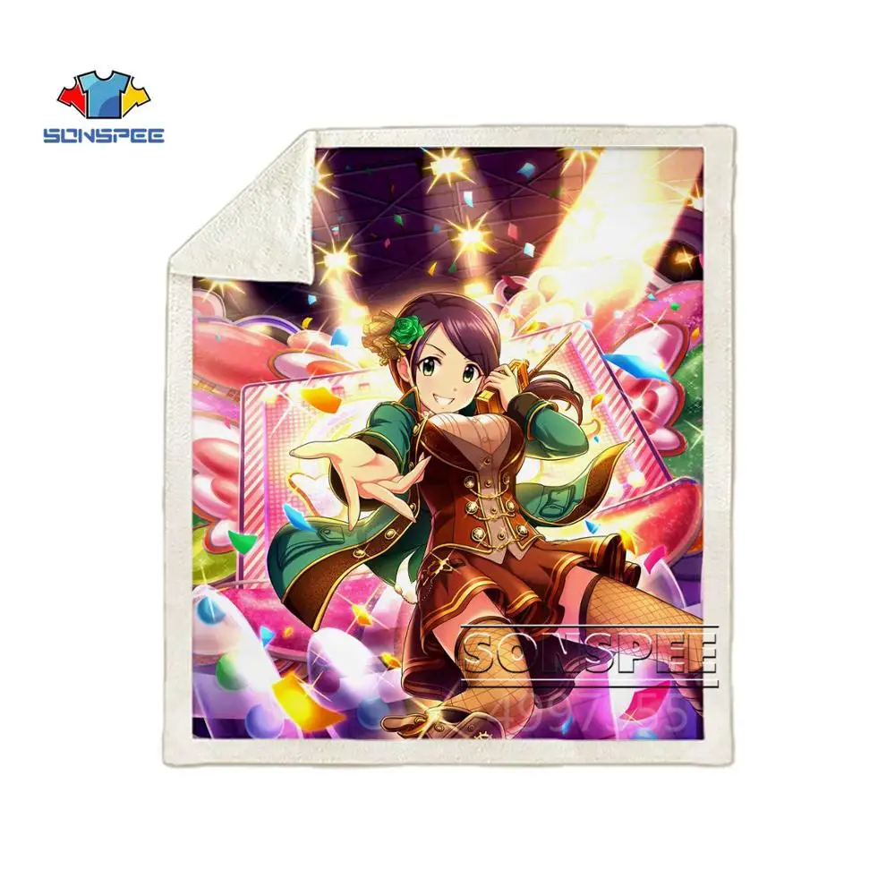 SONSPEE Idol Master Золушка Девушка Дети взрослый 3d принт одеяло Теплый диван Стёганое одеяло покрывало путешествия постельные принадлежности магазин при фабрике K107 - Цвет: 9