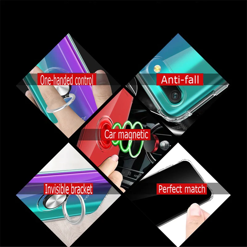 Для Huawei Honor 10 роскошные магнитные металлические кольца подставки Чехлы для