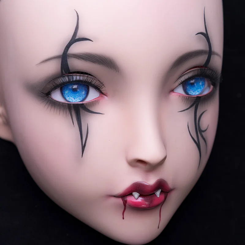 LiLi Mask-09) милая девушка Смола половина головы настроить Косплей Японская ролевая игра Аниме Силиконовые кигуруми маска Трансвестит кукла