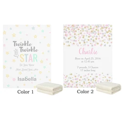 LVYZIHO Personalized Twinkle Little Star Boy/Girl Baby Blanket - 30x40 / 48x60 / 60x80 Inches - Fleece Blanket