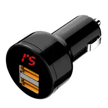 12V/24V Dual Ports 3.1A USB Car Cigarette Charger Lighter Digital LED Voltmeter Power Adapter for Mobile Phone Tablet GPS