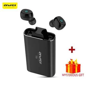 

Awei T85 Bluetooth Earphone Headset True Wireless TWS Noise Canceling Headphone 5.0 Earbud For In Ear Bud Phone Mobile Handsfree