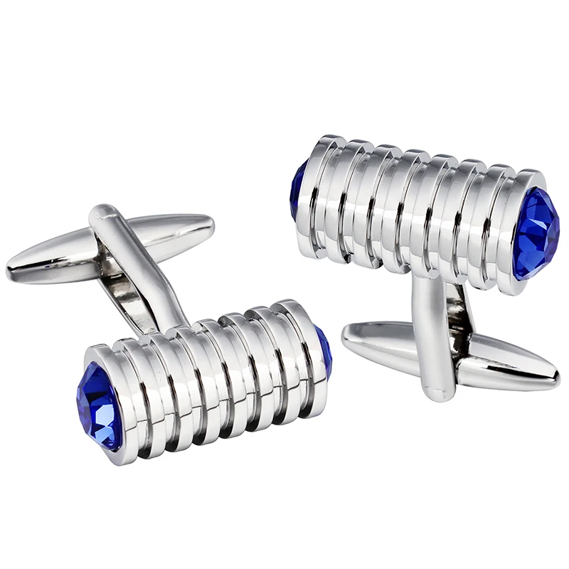 HAWSON Cylindrical Cufflinks with Crystal for Men Luxury High Quality Men's Clothing Accessories Cuff Button Fashion Jewelry | Украшения