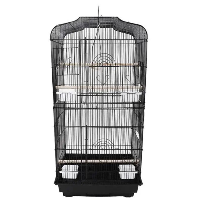 

Portable Wire Cage Pet Cage Parrot Cage With Wooden Stand Rod Feeding Cup Simple Structure And Easy Assembly Easy To Clean Up