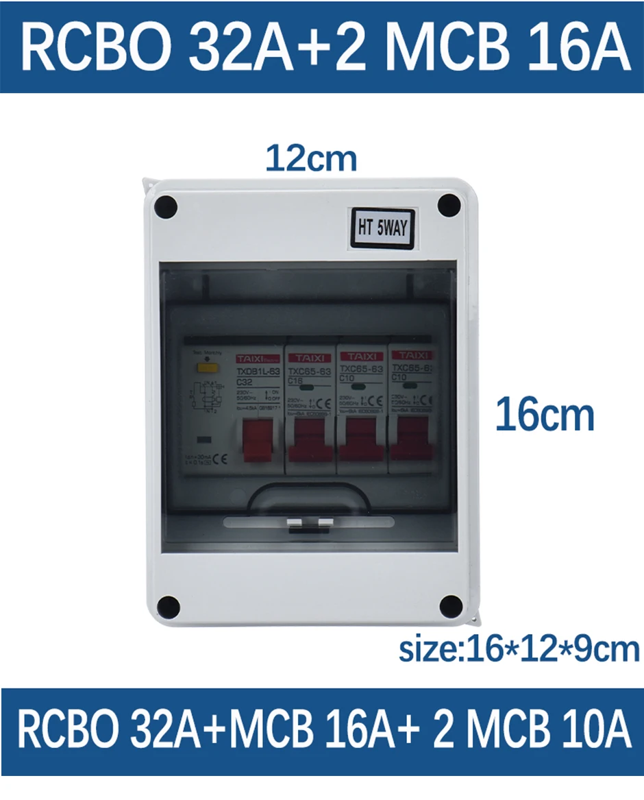 interruptor exterior do agregado familiar, MCB, caixa