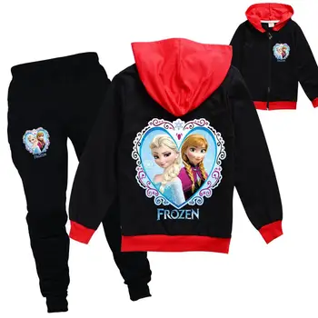 

Disney Cartoon Elsa Clothes for Girls Hoodies+long Pants Outfits Kids Girls Children Clothing Set Christmas Frozen Boutique
