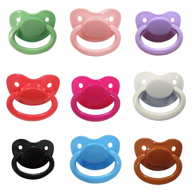 New Good Custom Big Size Silicone Adult Pacifier gift 2021 fashion custom big size silicone adult pacifier solid color lovely food grade nipple chupetes bulk parent child toys