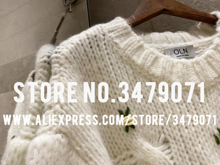Женский свитер из шерсти Альпака с цветочной вышивкой, пуловер с длинными рукавами, вязаный Модный пуловер, свитер высокого качества