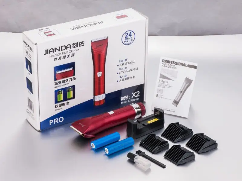 Jianda X2 двойной литиевый аккумулятор аккумуляторная машинка для стрижки волос Бытовая мощность для взрослых детская машинка для стрижки волос