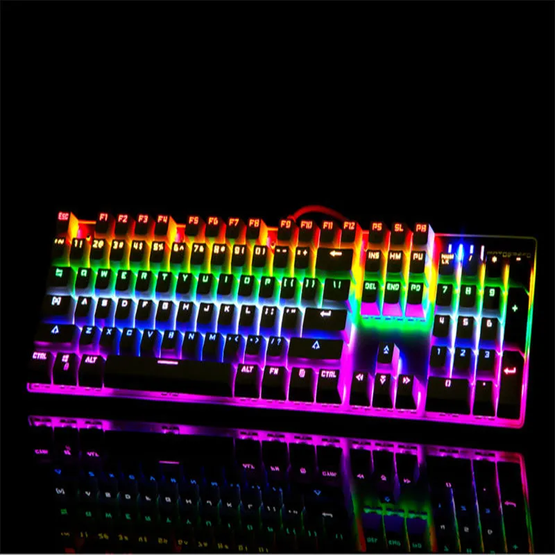 Motospeed CK104 Gaming Mechanical Keyboard Russian English Red Switch Blue Metal Wired LED Backlit RGB Anti-Ghosting for game
