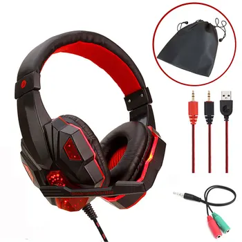 

Headphone Helmets For Pubg PS4 CSGO Casque Games Headset Led Light Gaming Headphones Bass Stereo PC Computer USB Gamer Earphones