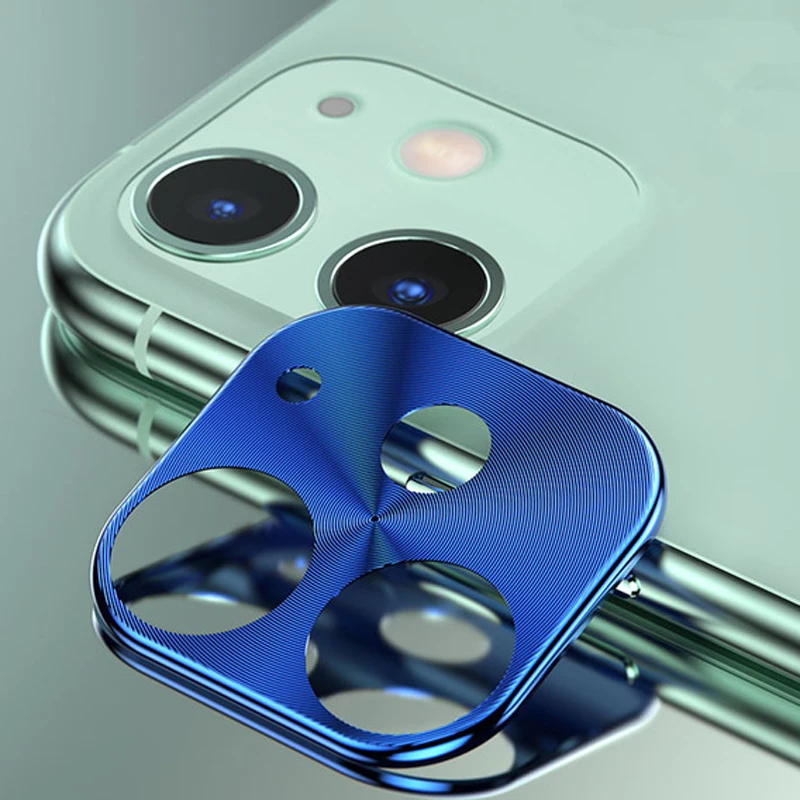Роскошный металлический защитный чехол для камеры заднего вида для iphone 11 Pro MAX X XS Max XR 7 8 Plus кольцо для объектива камеры Защитная крышка - Цвет: Синий