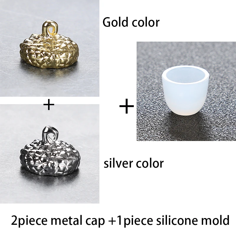 one mold and two cap SNASAN форма желудя ожерелье формочка для силиконовой Подвески для изготовления ювелирных изделий Смола Ювелирный инструмент УФ формы для эпоксидной смолы декоративное ремесло - Цвет: one mold and two cap