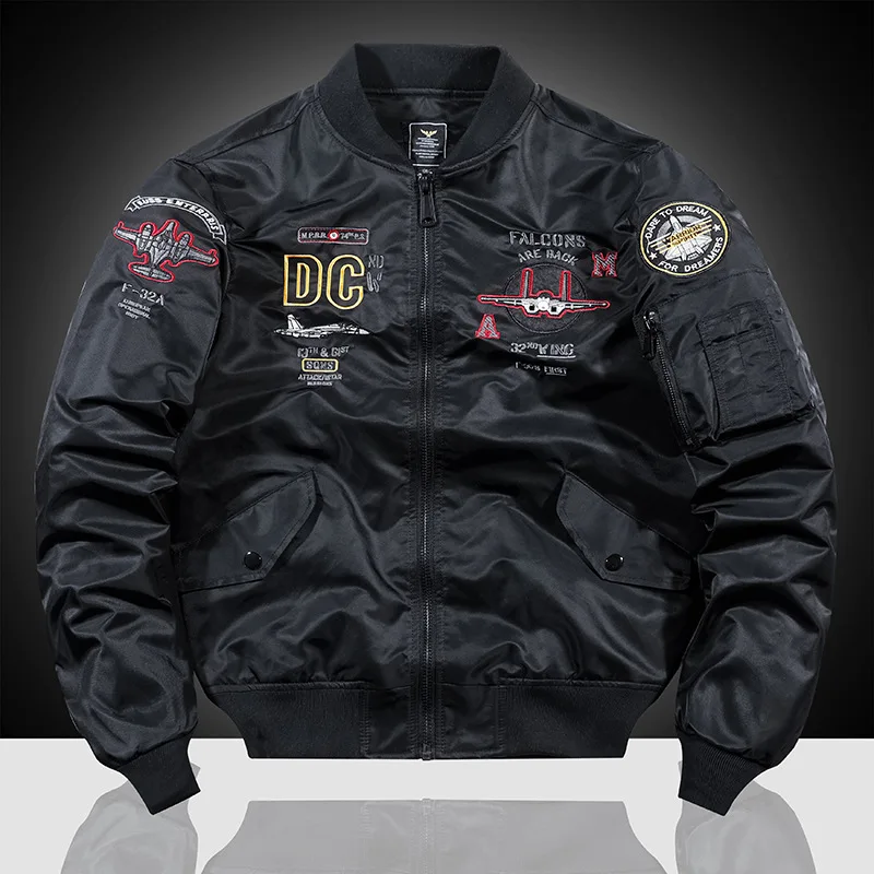 Air Force Pilot Jacket Men's Spring and Autumn New Aircraft Embroidered Baseball Uniform Large Size Workwear | Мужская одежда