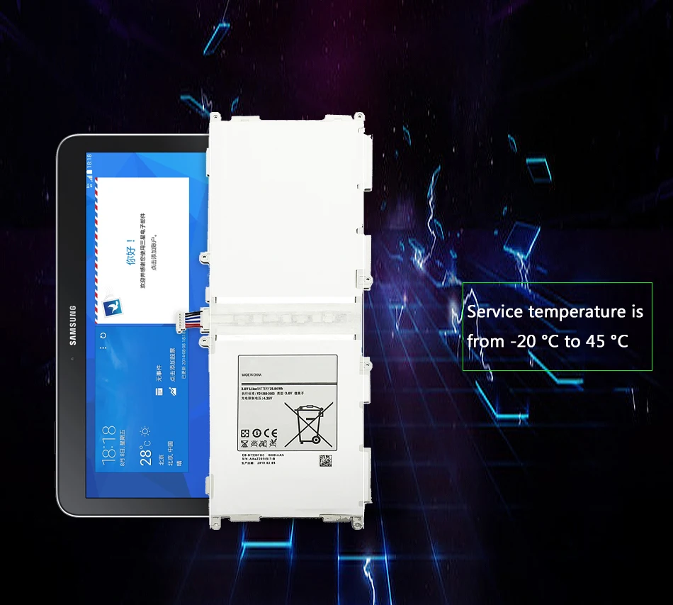YKaiserinReplacement Аккумулятор для ноутбука EB-BT530FBC для samsung GALAXY Tab 4 SM T530 T531 T535 6800mAh аккумуляторная батарея