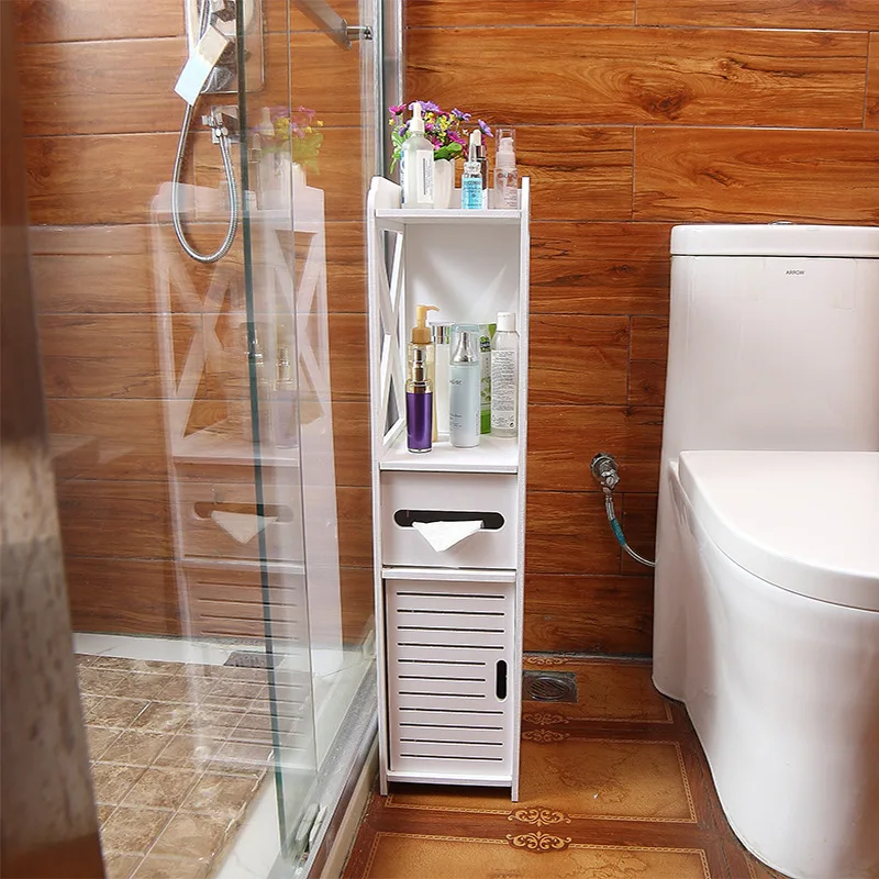Напольный водонепроницаемый шкаф для туалета из ПВХ, стеллаж для хранения в ванной, для спальни, кухни, полки для хранения, Домашний Органайзер для ванной 4