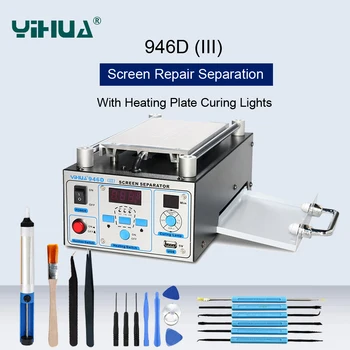 

YIHUA LCD Separator Built-In Vacuum Pump Phone Glass Split Screen Repair Separation Machine With Heating Plate Curing Lights