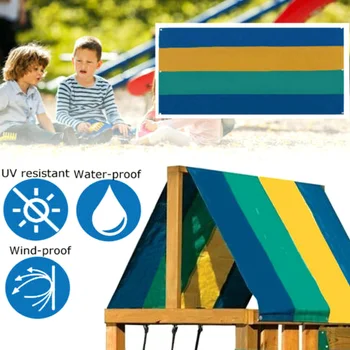 

Spot Slide Playhouse Cover Awnings Playground Canopies Replacement Kid Shade Tarp Waterproof Colorful Striped Hogard