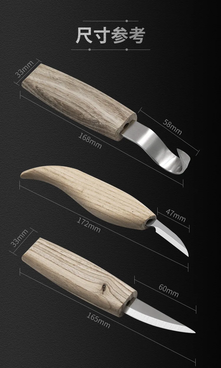 5PCS Chrome Aanadium alloy Steel Woodworking Knif Kit Hand Carved Cutter DIY Hand Chisel Wood cariving tool High Quality