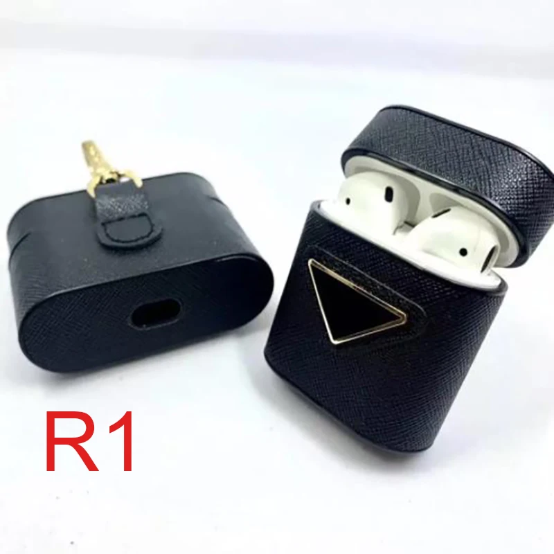

Luxury Business Earphone Simple Triangle Metal Logo Case For AirPods Por Air Pods2 iPods 3 Cover Phone Accessories Headphone Bag