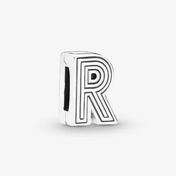

Jewelry Women Letter R Clip Charm Silver fit Gift DIY Name Clip 100% 925 Sterling Silver Beads Original Pandora Bracelets