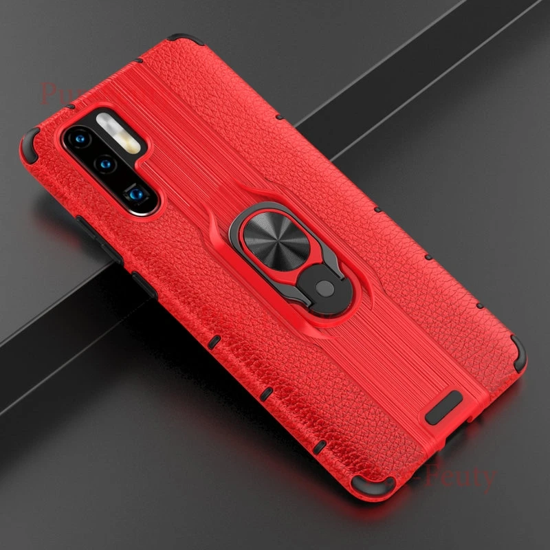 Чехол для huawei P30 Pro Armor Мягкий противоударный силиконовый бампер с магнитным кольцом Броня чехол для huawei P 30 Pro VOG L29 L04 L09