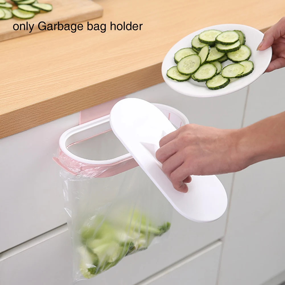 

Kitchen Cupboard Hanging Rack Drawer Simple Trash Storage with Lid PP Cabinet Accessories Tool Garbage Bag Holder Space Saving