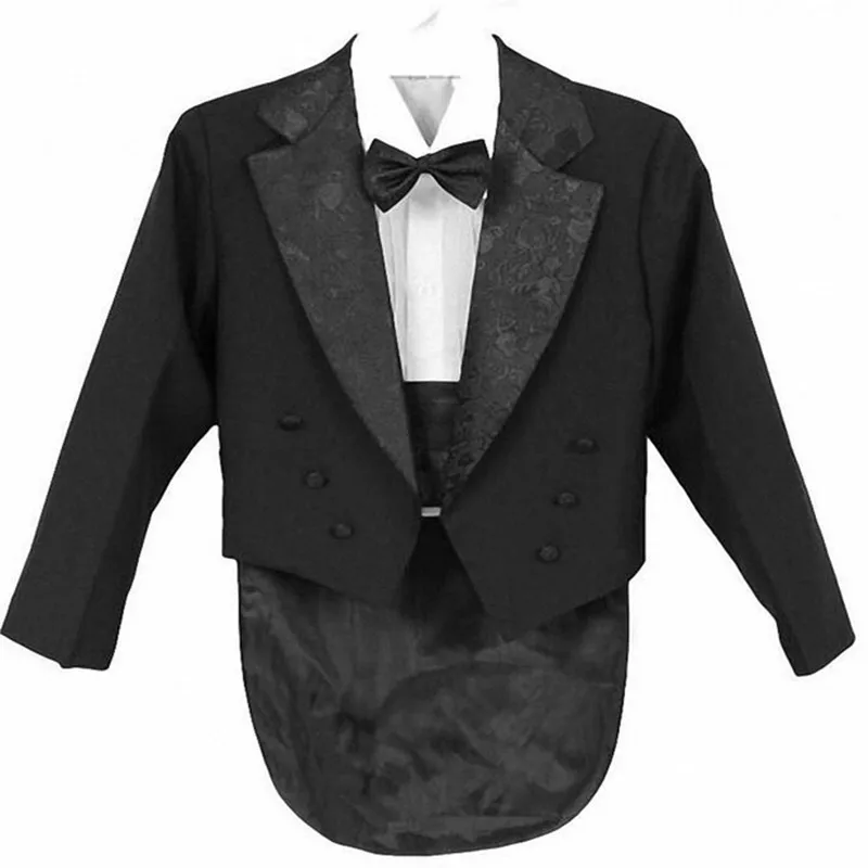 summer baby boy suits set wedding dress for boys party baby suits wear 5-Piece black/white polyester children suit