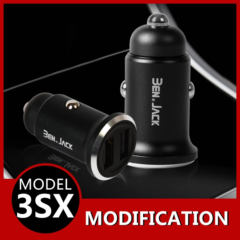 

Modification for Tesla model 3 X S modified fast charge one for two cigarette lighter adapter usb accessories