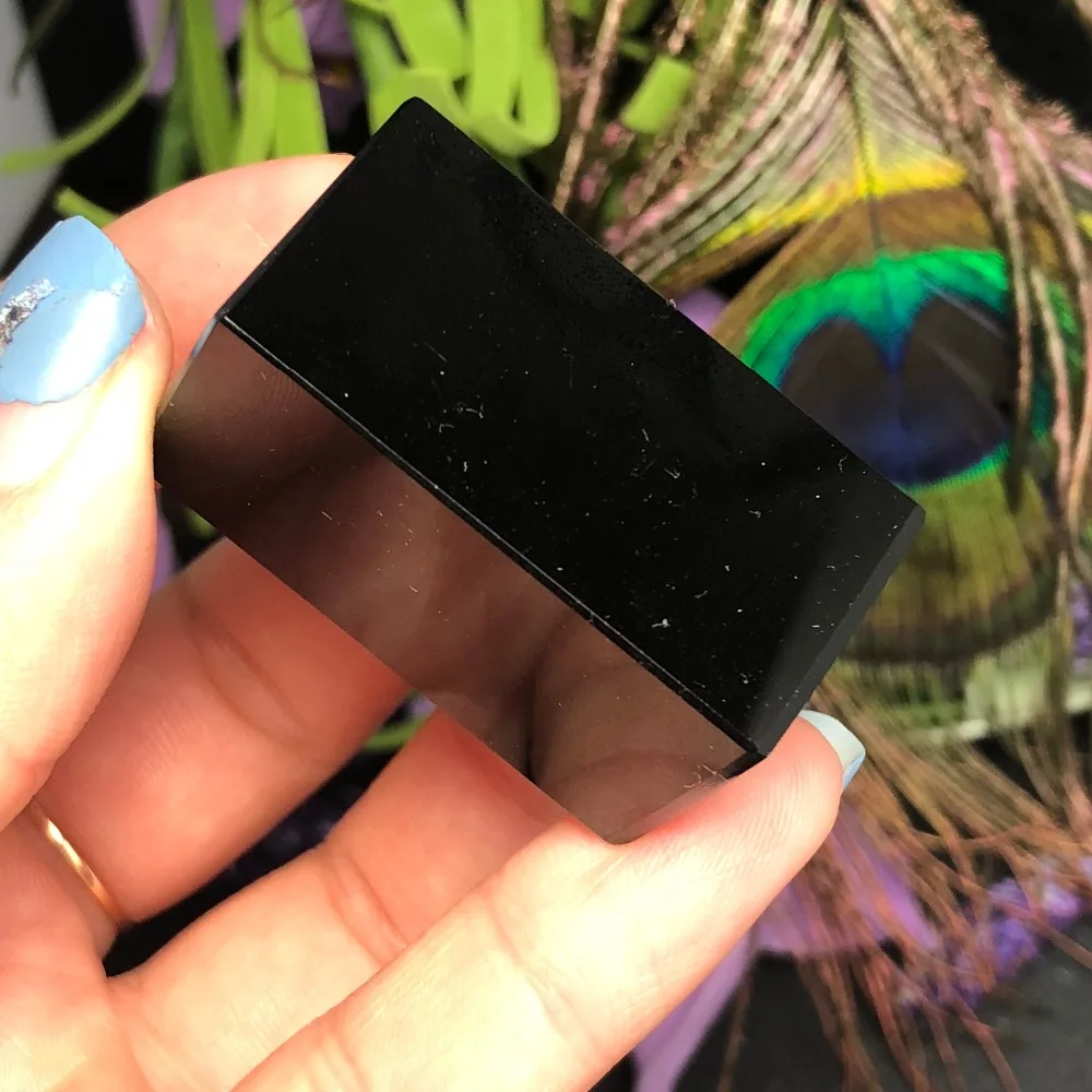 Натуральный obsidian прямоугольный блок, на превосходном искусстве и ремеслах украшения дома, поглощает эссенцию неба и е