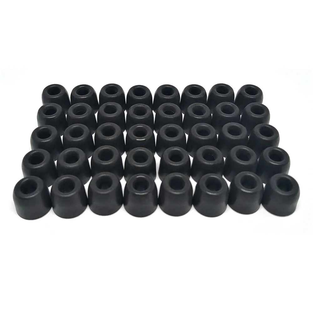 T400 (M) black 40 шт/20 пар T400(LMS) 4,9 мм калибра амбушюры/колпачок пены наконечники для внутриканальных наушников гарнитура наушники усиленные басы амбушюры - Цвет: T400 (M) black