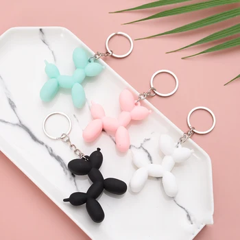 

Fashion Stereo Cute Balloon Dog Fresh Color Soft Rubber Cute Dog keychain Women Cartoon Elephant Doll Pendant Cute