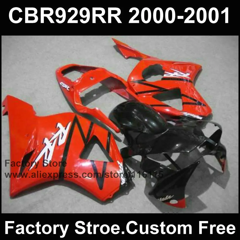 OEM Комплект обтекателя мотоцикла для HONDA CBR 929 обтекатели 2000 2001 CBR900RR fireblade красный черный обтекатель комплект