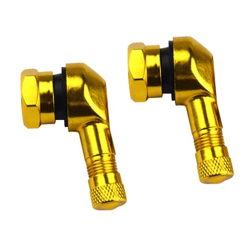 2Pcs รถจักรยานยนต์ล้อยางวาล์วต้นกำเนิดหมวก90องศามุมอลูมิเนียมอัลลอยด์ยาง17มม.วาล์วลำต้นชิ้นส่วน 12