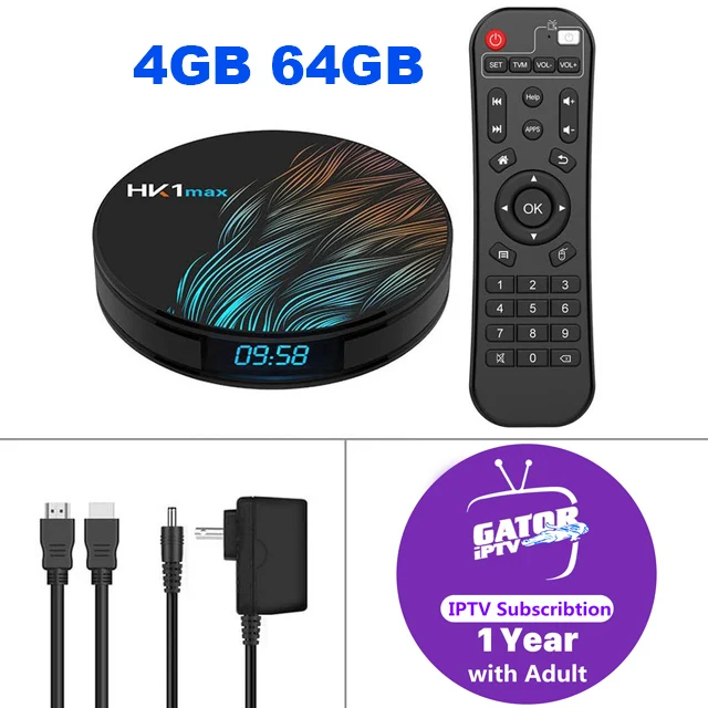 4K HD медиаплеер HK1 max Android 9,0 IP tv Box 2,4G& 5G Wifi телеприставка с 1 год 6700+ каналы онлайн IP tv кодовая коробка - Цвет: 4G64G(1 Year IPTV)