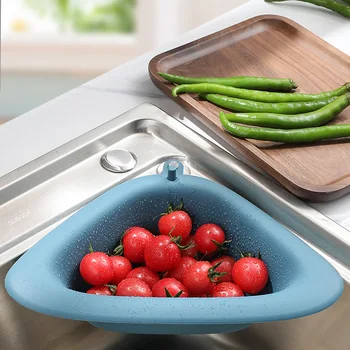 

Kitchen Sink Drain Basket Strainers Plastic Sucker Washing Tools Storage Rack Rag Triangle Storage Basket Organizer Kitchen Tool
