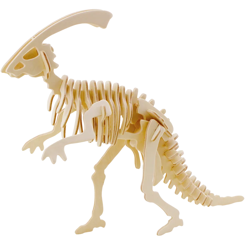 DIY лазерная резка 3D деревянная модель игра-головоломка T-rex в парк развлечений Ассамблеи Игрушка Животные кролик деревянные игрушки динозавров для обучение маленьких детей - Цвет: JP218Parasaurolophus