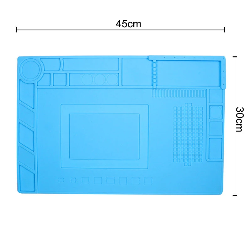 Силиконовый Теплоизоляционный рабочий коврик паяльная станция телефон компьютер ремонт мат Магнитный термостойкий BGA Пайка Ремонт - Цвет: Хаки