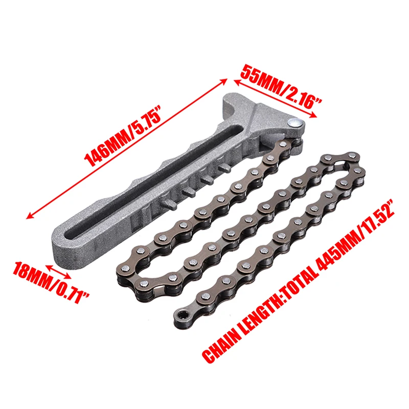 Adjustable 1pcs Car Engine Oil Filter Chain Grip Wrench Spanner Remover Tools Plier Car Oil Filter Chain Grip Key Wrench