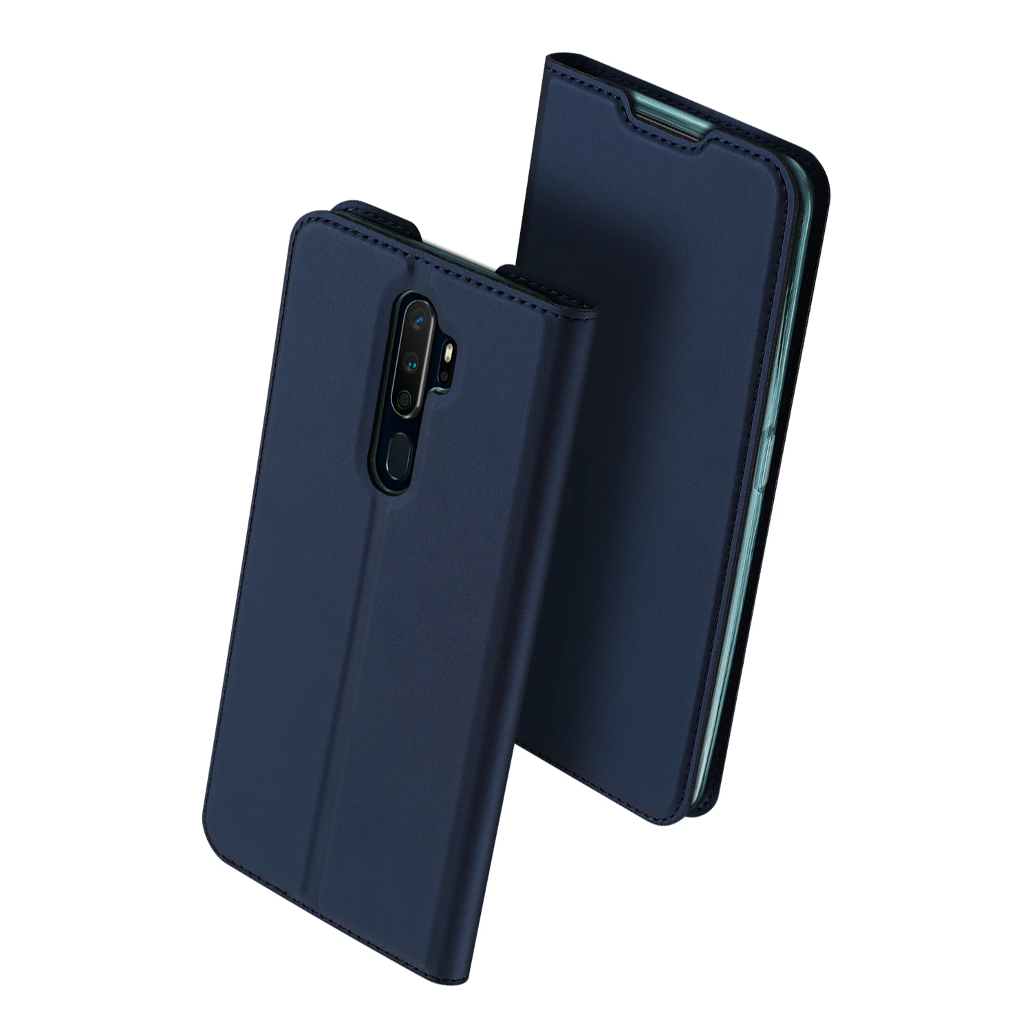 Темно-синий Для Oppo A9 A5 флип чехол 6,5 дюймов Роскошный кожаный бумажник-книжка чехол для телефона для Oppo A11 A11X чехол Coque Funda Etui Hoesje - Цвет: Темно-синий