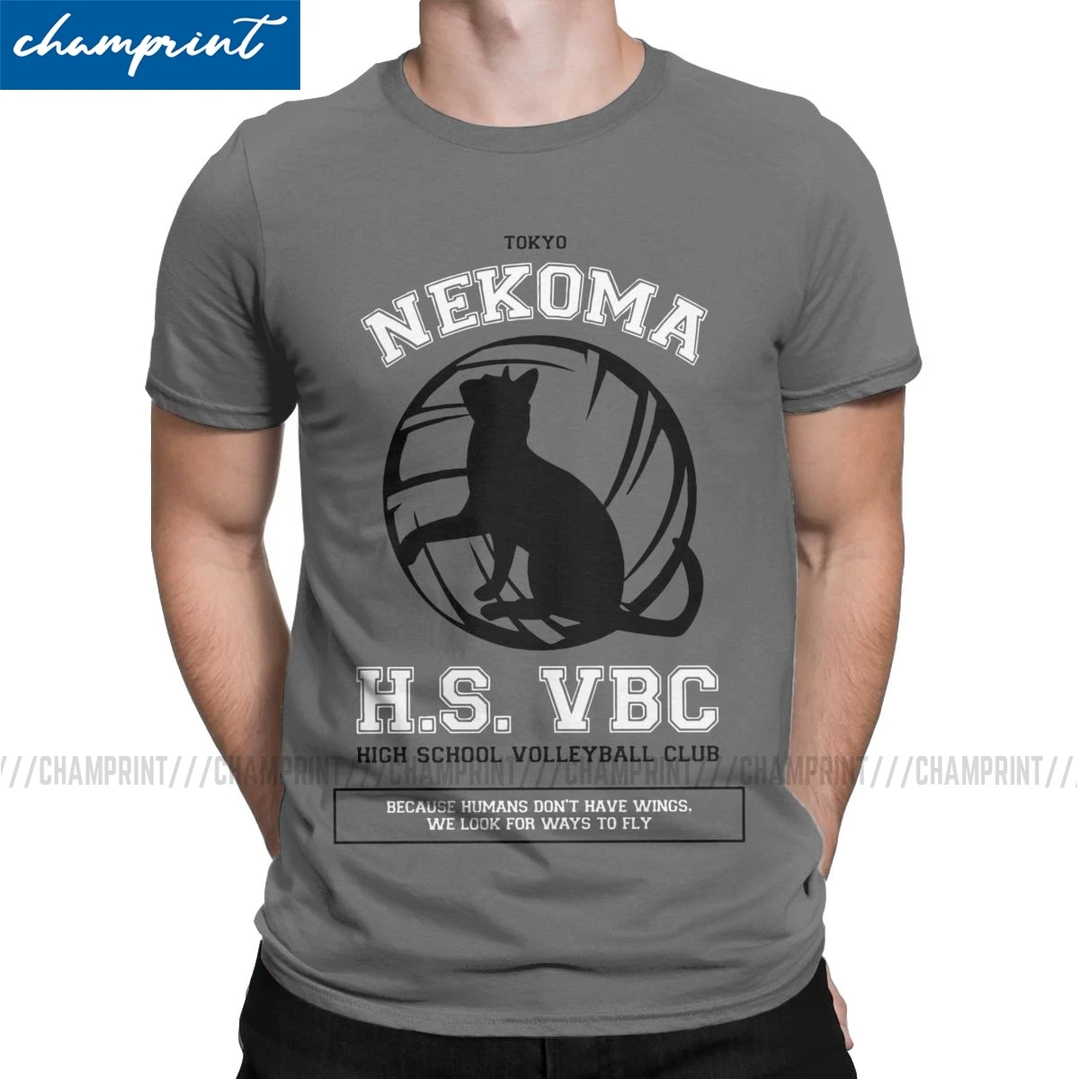 

2019 Fashion Nekoma HS VBC Team T-Shirts Men T Shirts Haikyuu Anime Volleyball Manga Short Sleeve Tees Graphic Printed Clothes
