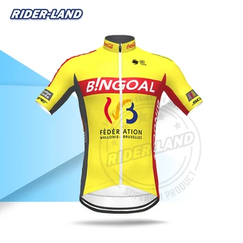 

Cycling Jersey Men Pro Team Short Sleeve Shirt Wallonie Bruxelles 2020 Summer Race Bike Breathable Triathlon Quick Dry MTB Tops