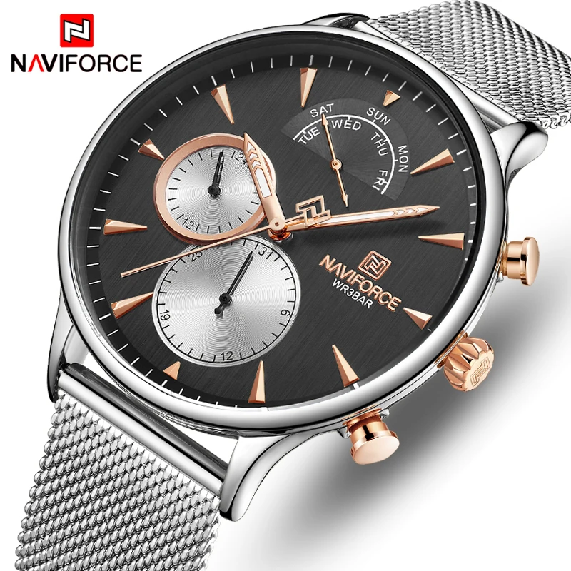 Relogio Masculino naviforce Роскошные Кварцевые часы для мужчин синий циферблат спортивные