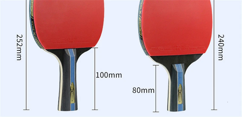 Huieson 7 Ply Pure Wood Table Tennis Racket Double Face Pimples-in Sticky Rubber Ping Pong Paddle Bat for New Learners (3)